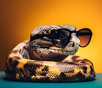 Schlange mit Sonnenbrille